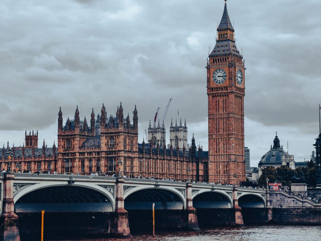 Big Ben and Westminster Bridge in central London